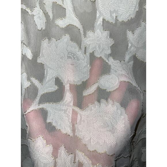 Sheilay Top Womens Large Sexy Sheer Blouse Chiffon Crochet Cottagecore Romantic - Picture 10 of 11